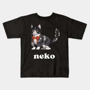 Japanese Neko Cat Kids T-Shirt